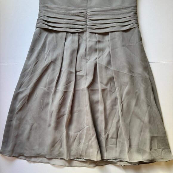 NWT David's Bridal F14847 Short Crinkle Chiffon Dress Front Cascade Mercury 10 - Picture 14 of 14